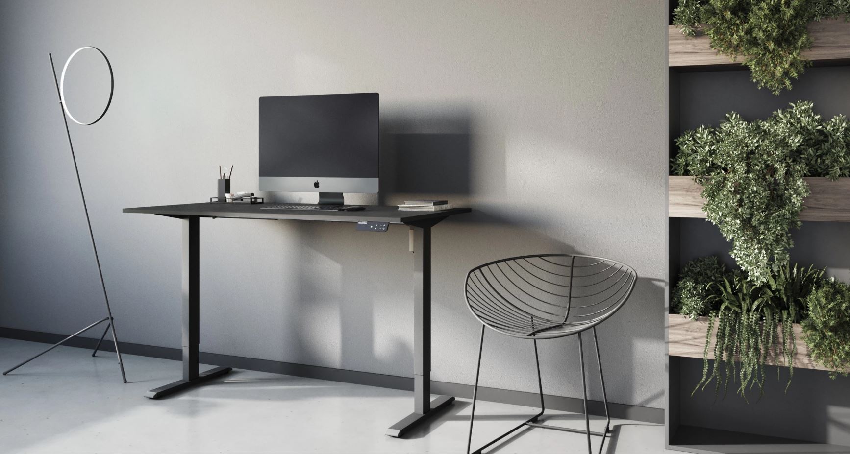 Регулируемый стол AdapDesk Smart 1 Motor 18мм Carbon Black, Space Black