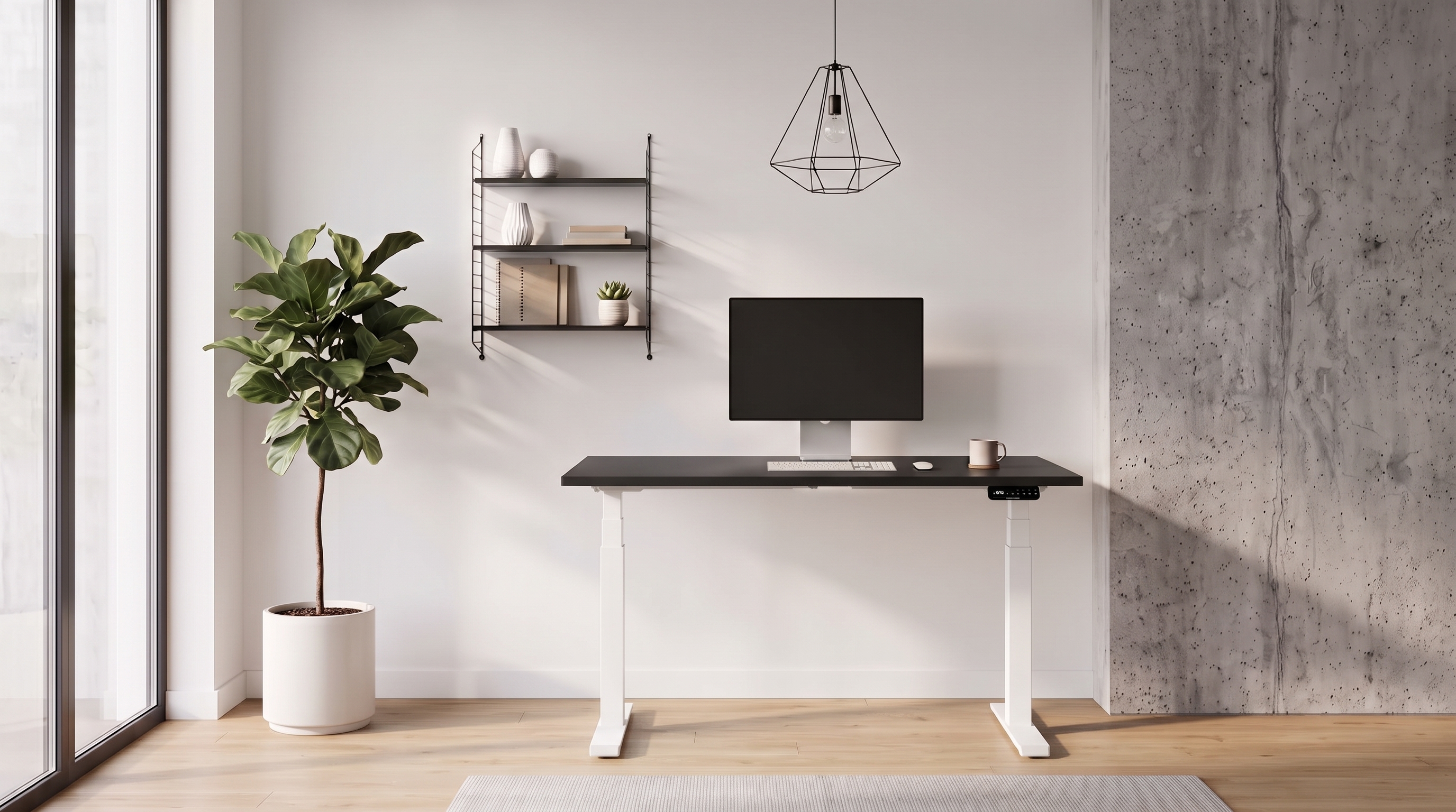 Регульований стіл AdapDesk Smart 2 Motor Pro 36мм Deep Black, Snow White