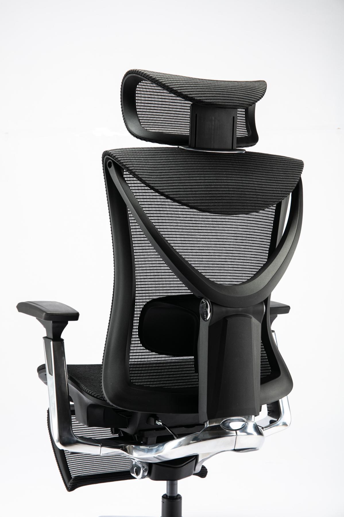 Крісло S1 Mesh Pro Max Senior ErgoChair Platinum Deep Black, фото 12
