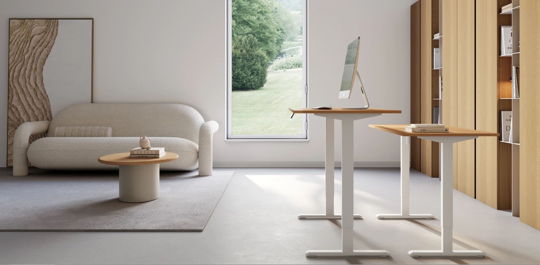 Регулируемый стол AdapDesk Smart 1 Motor 18мм Golden Wood, Snow White