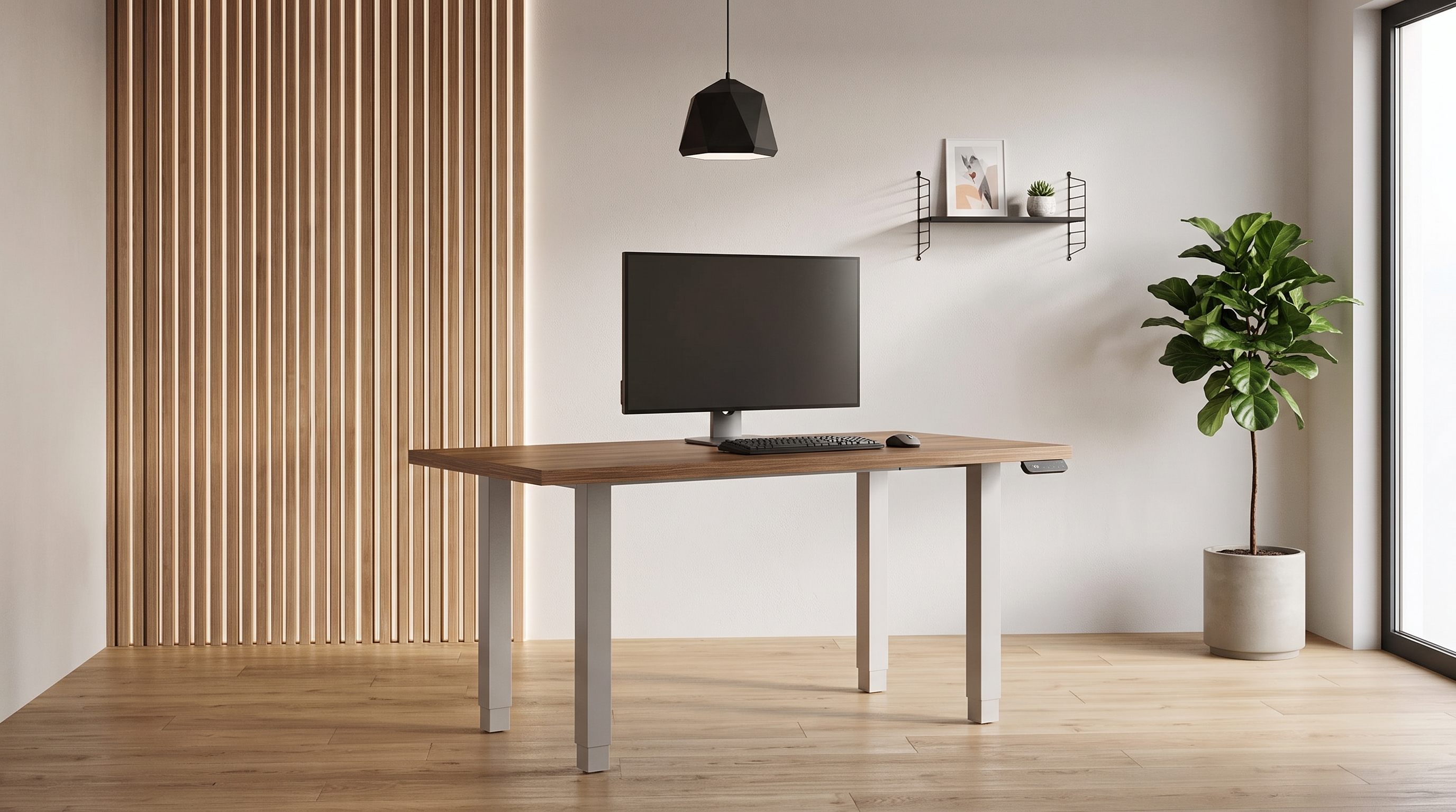 Регульований стіл AdapDesk Smart 4L 2 Motor 36 мм Golden Wood, Snow White