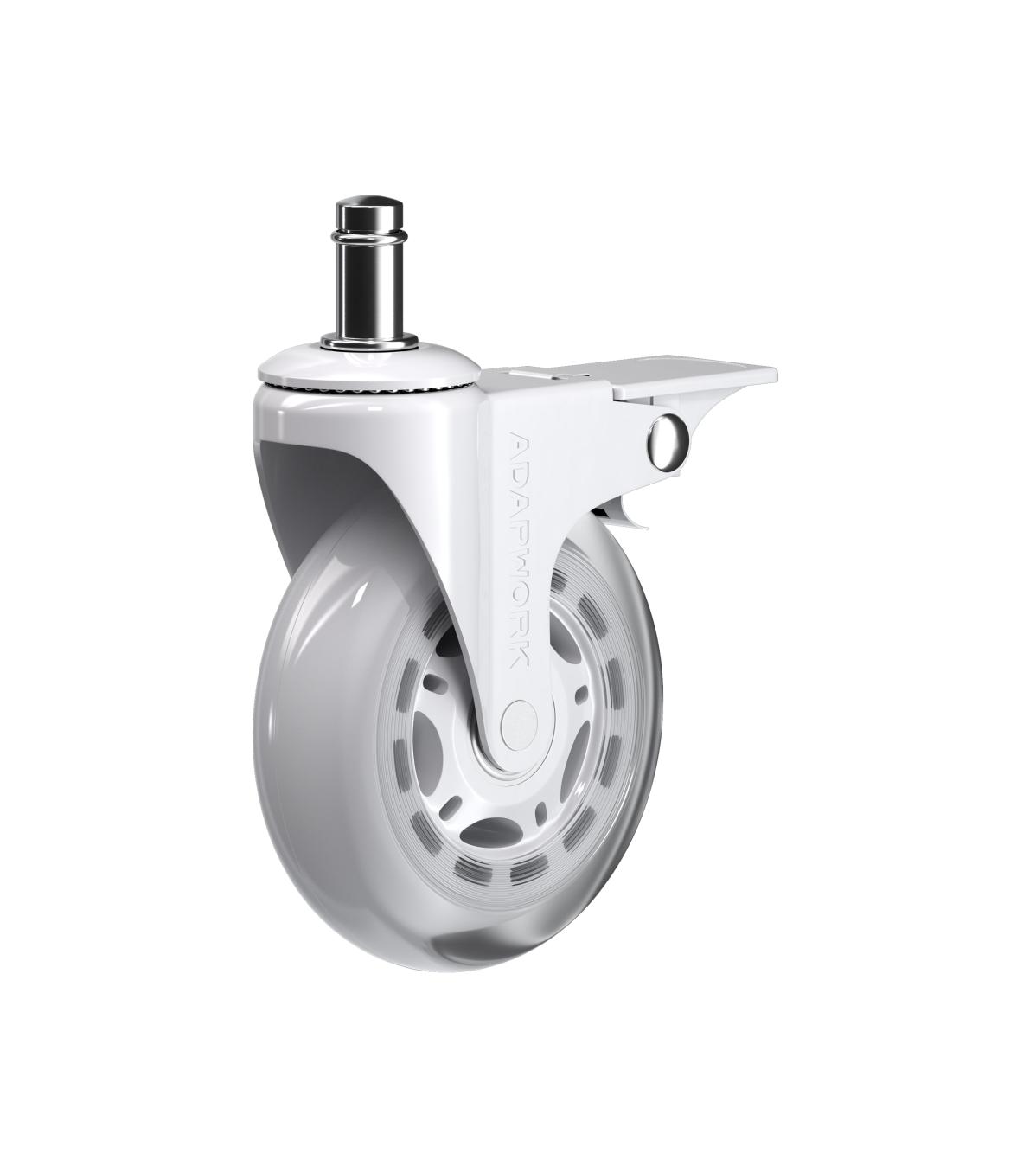 Set (5 pieces) of rubberized castors CASTORS 75 Fix White, photo 1