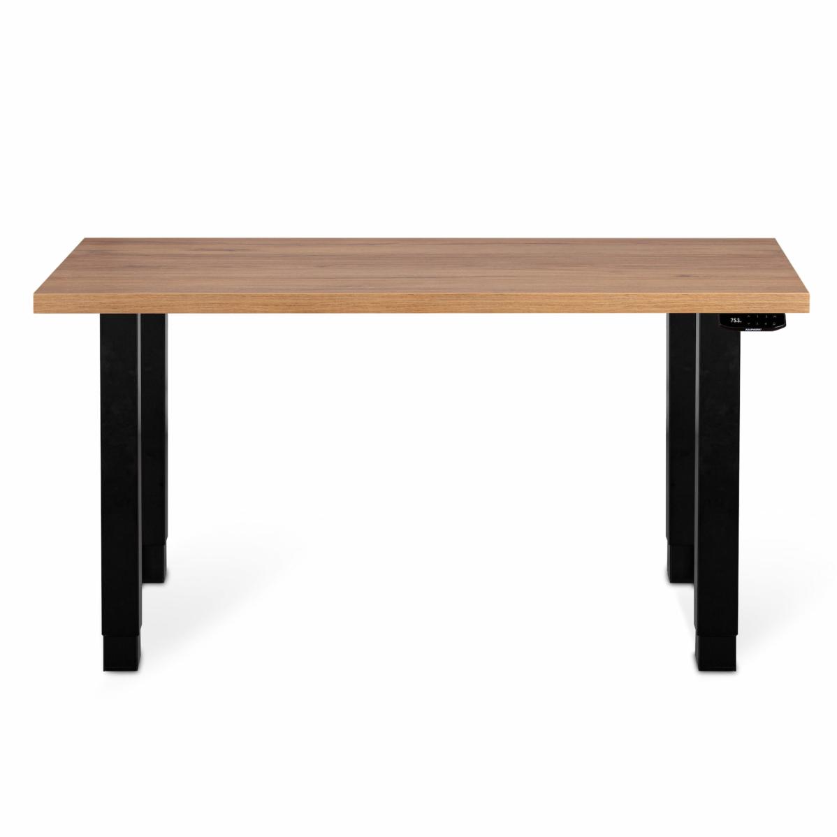 Регулируемый стол AdapDesk Smart 4L 2 Motor 36 мм Golden Wood, Space Black, фото 1