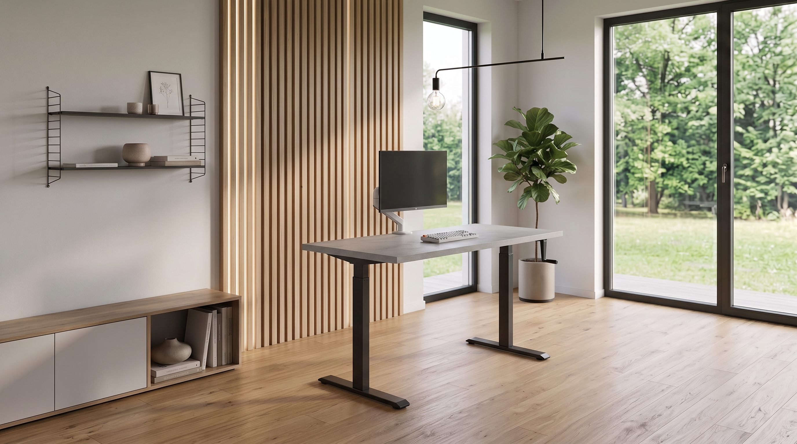 Adjustable table AdapDesk Smart Manual 18мм Smoky Gray, Space Black