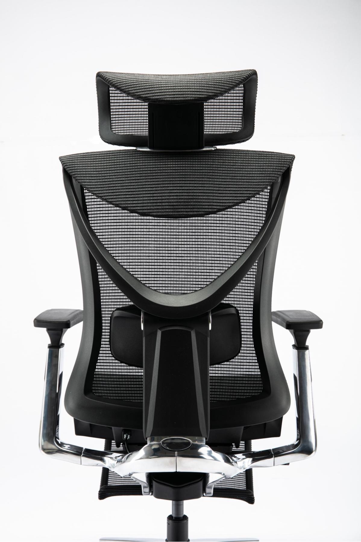 Крісло S1 Mesh Pro Max Senior ErgoChair Platinum Deep Black, фото 11