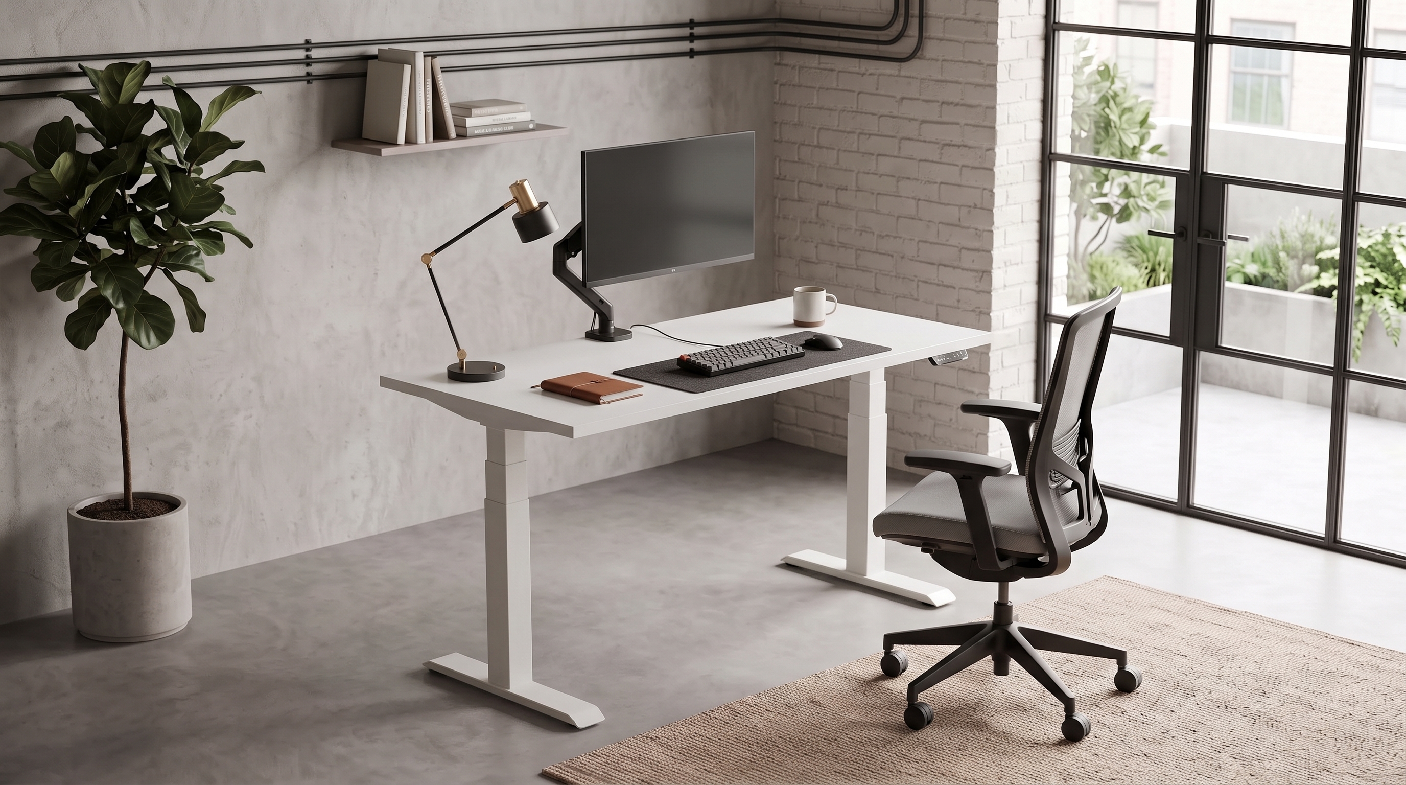 Регульований стіл AdapDesk Smart 2 Motor Pro 36мм Crystal White, Snow White