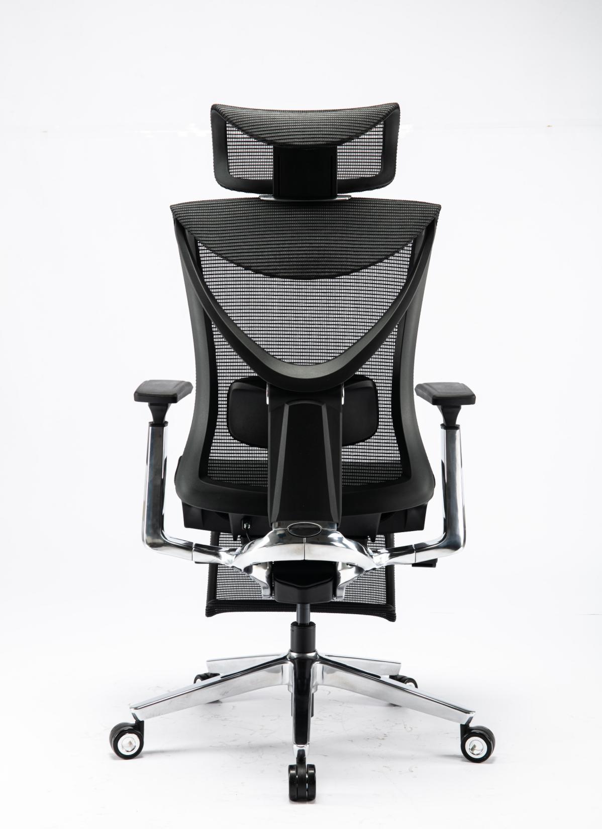 Крісло S1 Mesh Pro Max Senior ErgoChair Platinum Deep Black, фото 8