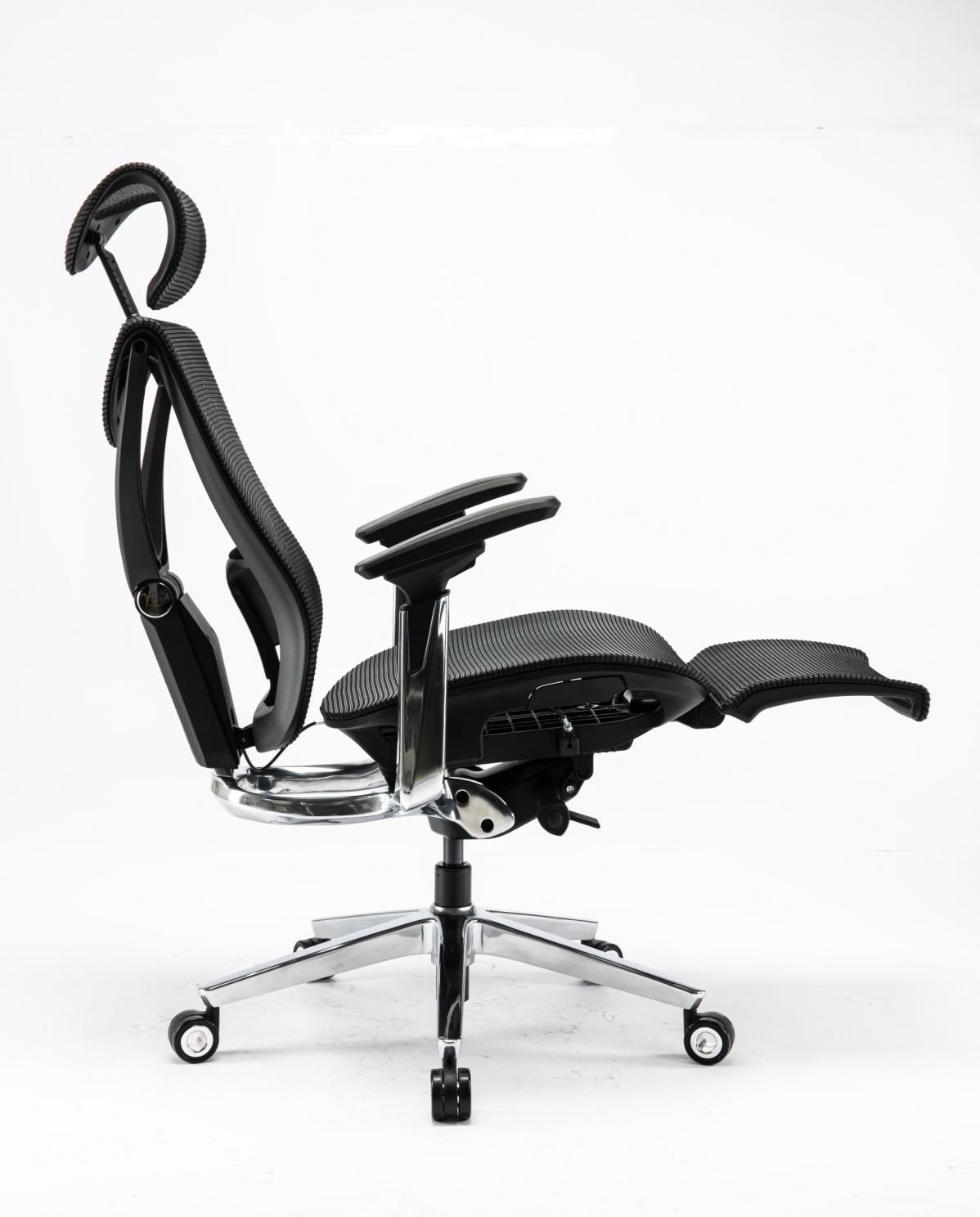 Крісло S1 Mesh Pro Max Senior ErgoChair Platinum Deep Black, фото 5