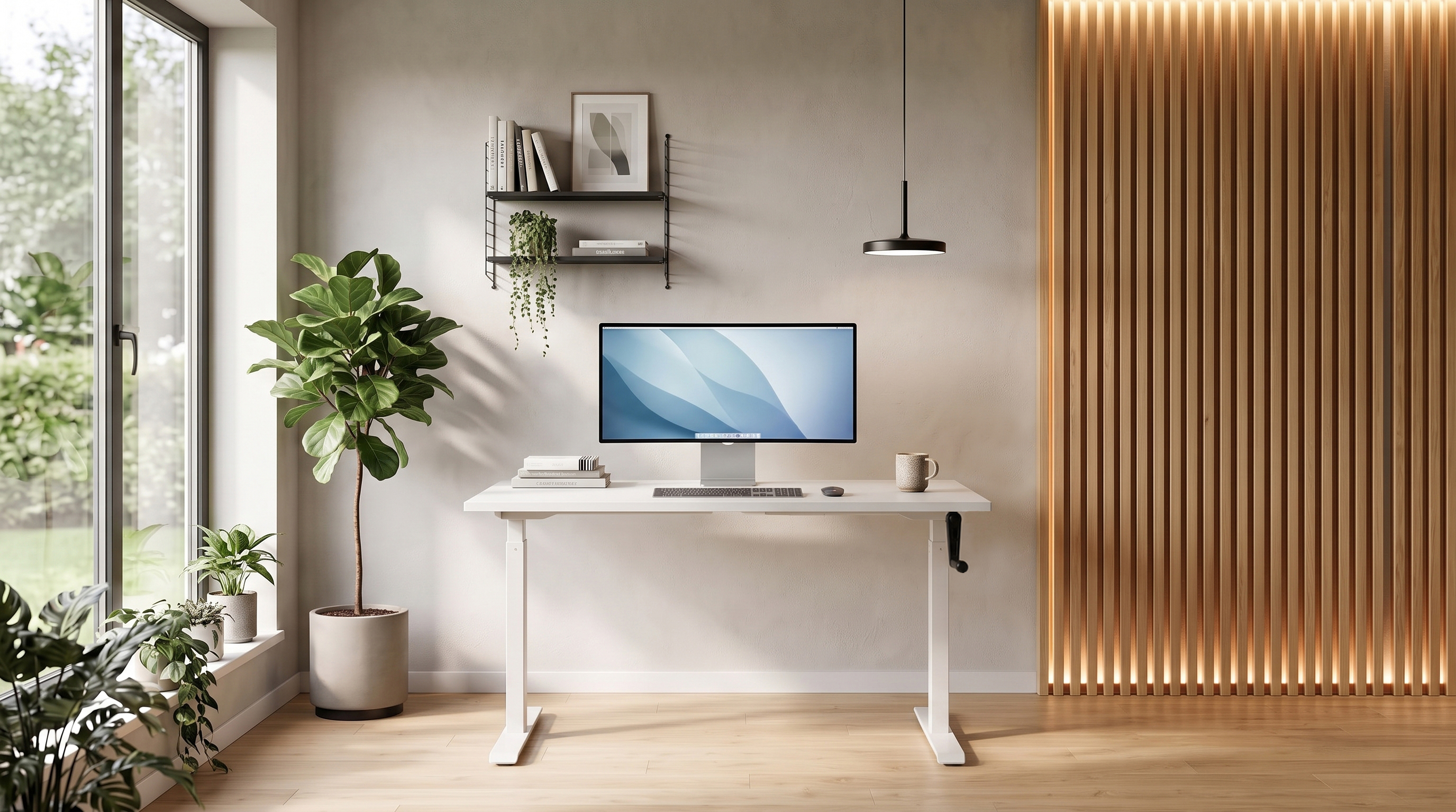 Регульований стіл AdapDesk Smart Manual 18мм Crystal White, Snow White