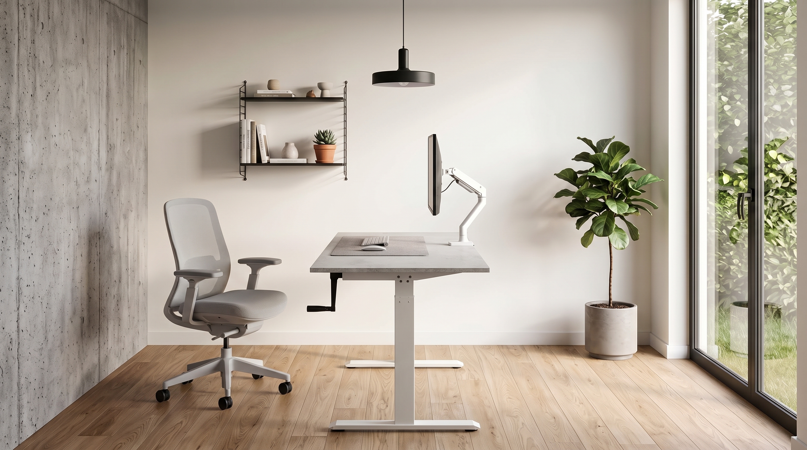 Регульований стіл AdapDesk Smart Manual 18мм Smoky Gray, Snow White