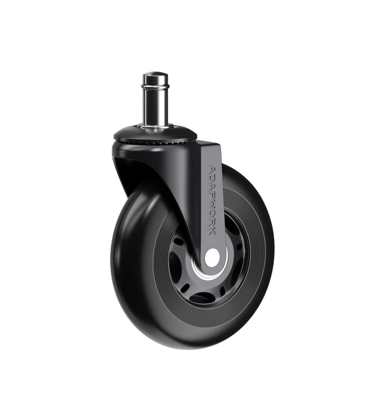 Комплект (5шт) прорезиненных роликов CASTORS 65 Черный, фото 1