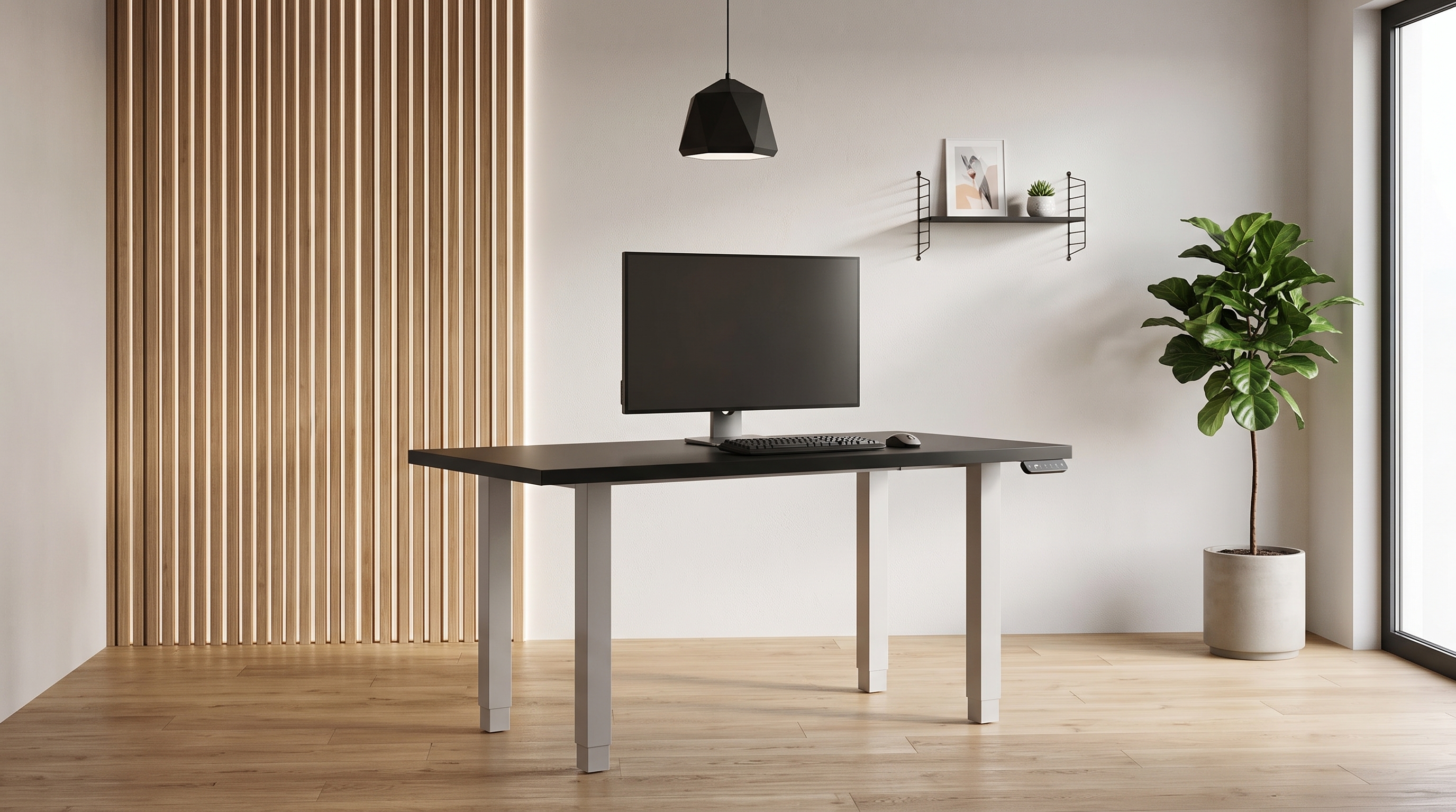 Регульований стіл AdapDesk Smart 4L 2 Motor 36 мм Deep Black, Snow White