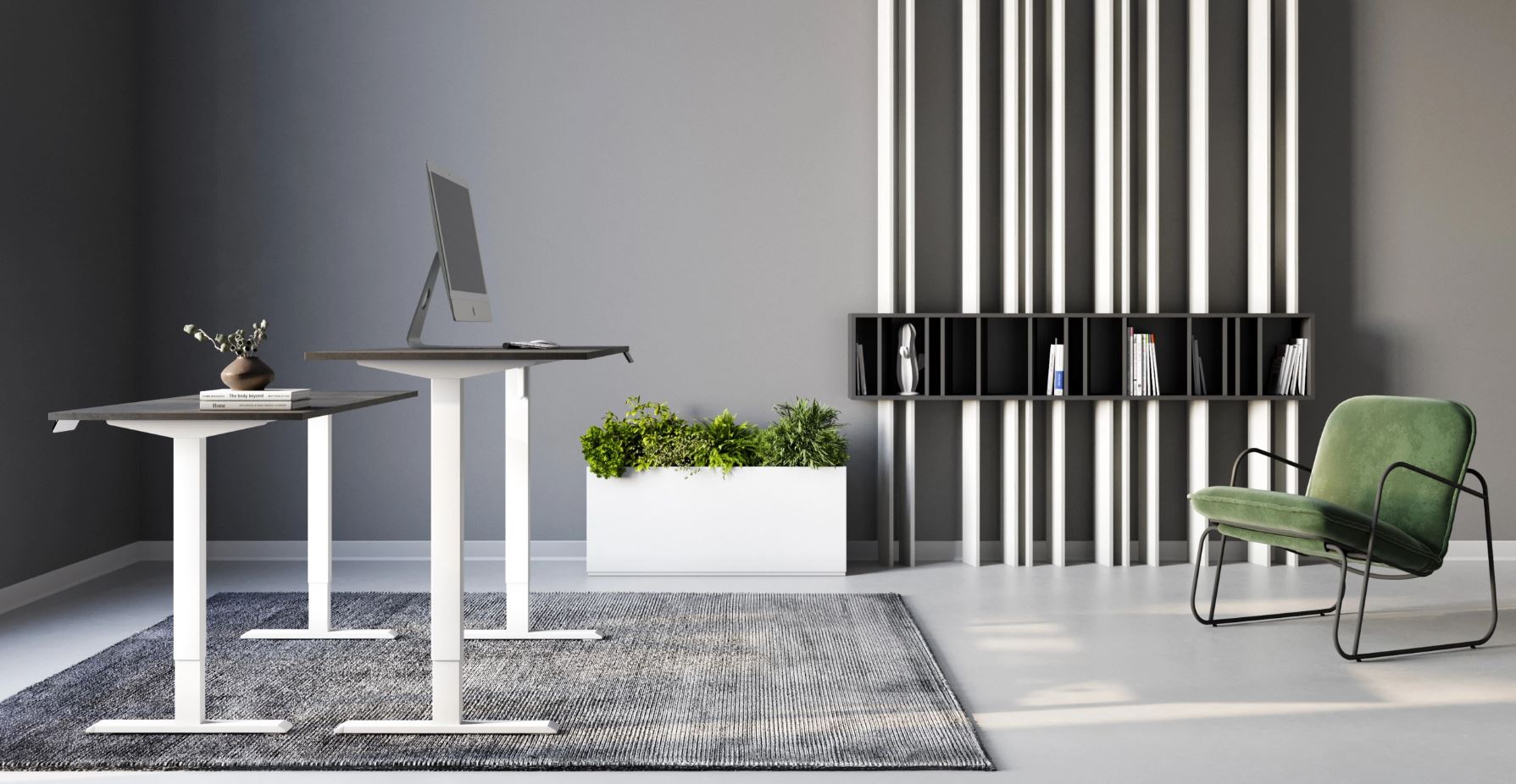 Регулируемый стол AdapDesk Smart 1 Motor 18мм Smoky Gray, Snow White