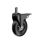 Комплект (5шт) прогумованих роликів CASTORS 75 FIX Чорний