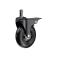 Комплект (5шт) прогумованих роликів CASTORS 75 FIX Чорний, фото 1 mini