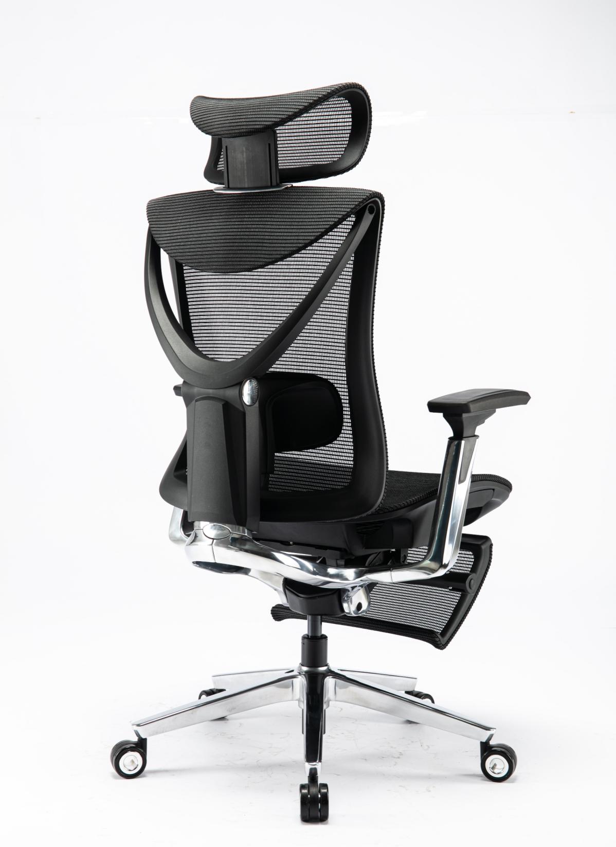 Крісло S1 Mesh Pro Max Senior ErgoChair Platinum Deep Black, фото 9