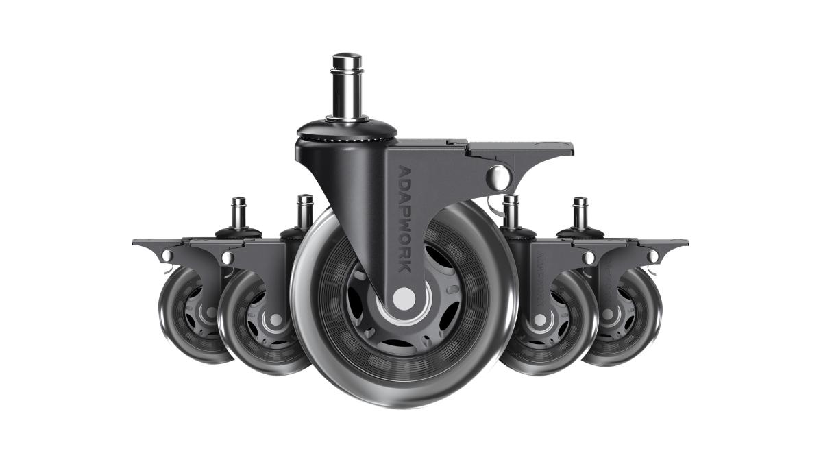 Комплект (5шт) прорезиненных роликов CASTORS 75 FIX Прозрачный, фото 3