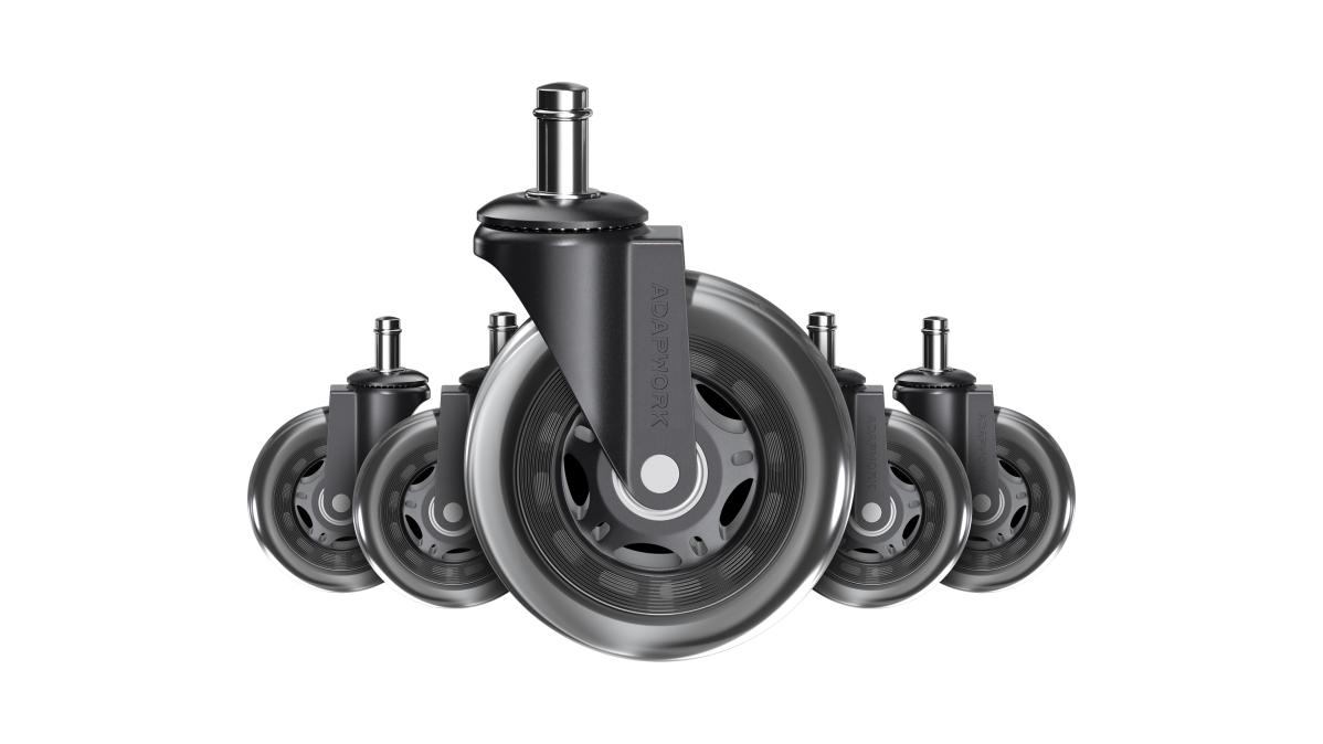 Комплект (5шт) прорезиненных роликов CASTORS 65 Прозрачный, фото 3
