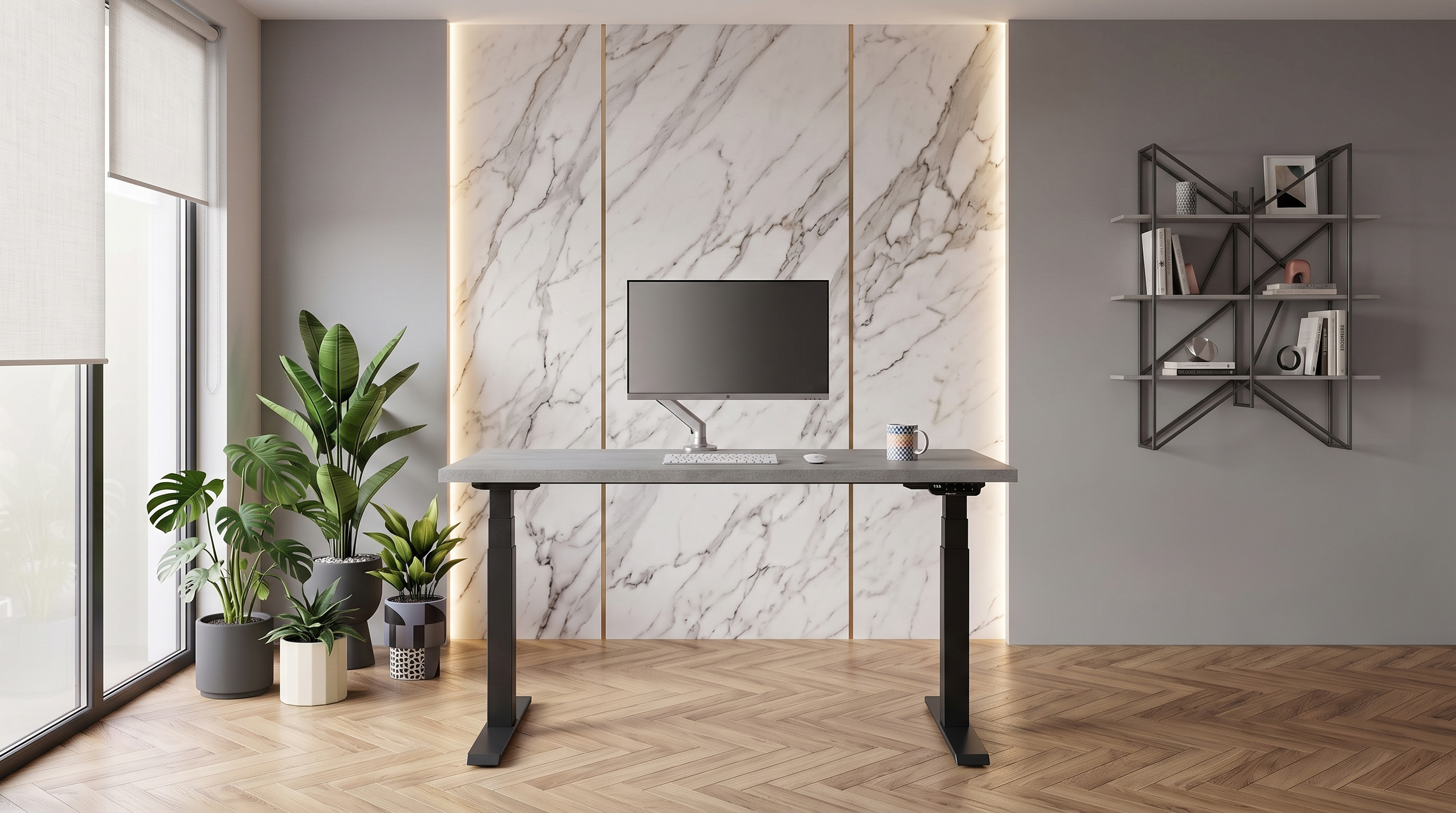 Регульований стіл AdapDesk Smart 2 Motor Pro 36мм Smoky Gray, Space Black