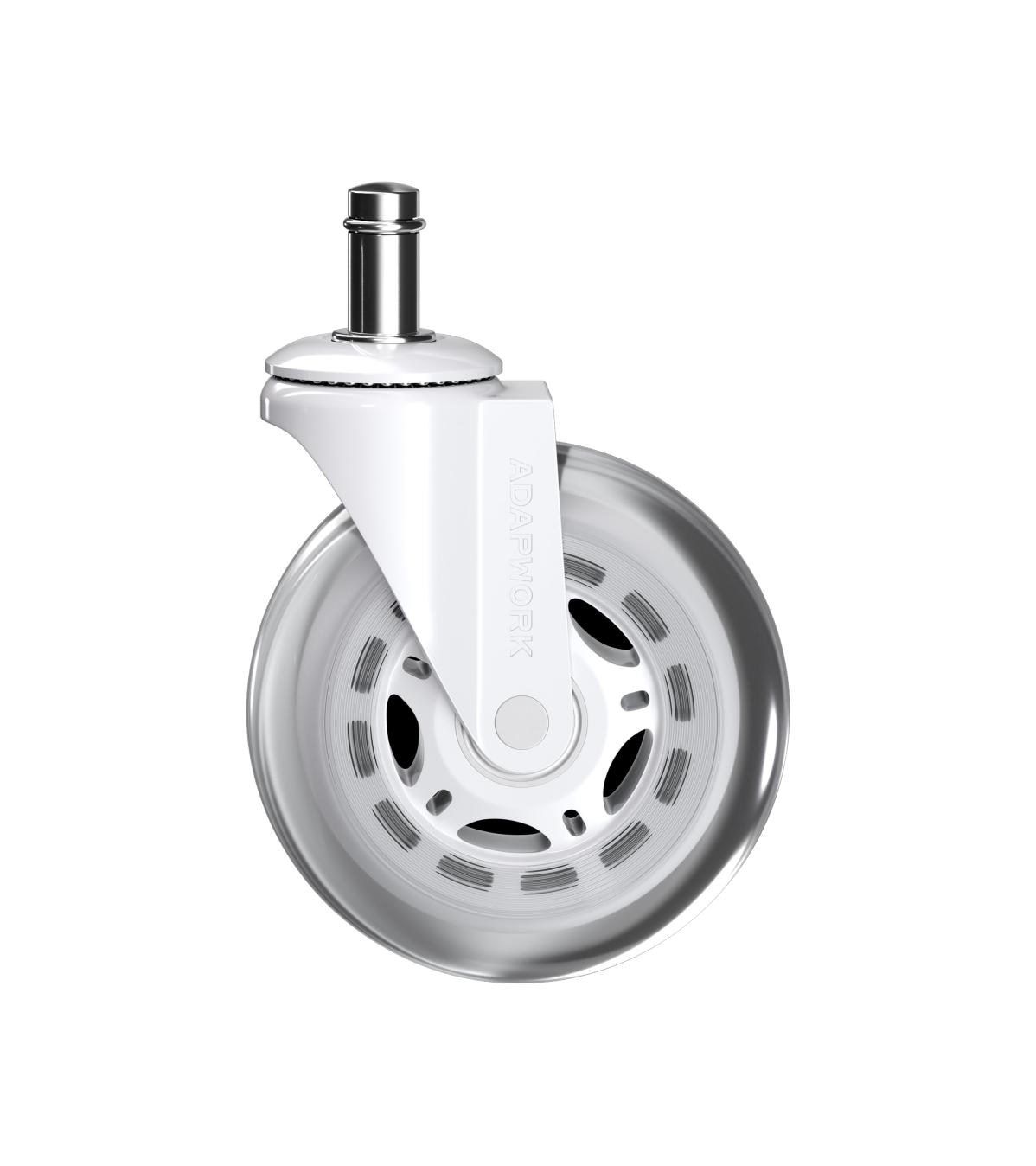 Комплект (5шт) прогумованих роликів CASTORS 75 Білий, фото 2
