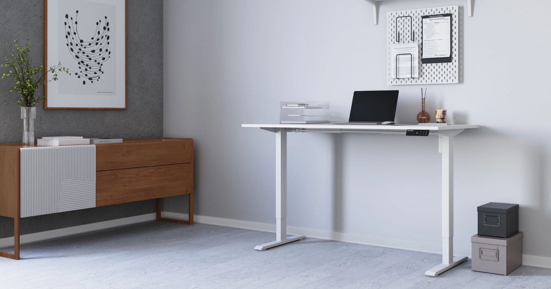 Регулируемый стол AdapDesk Smart 1 Motor 18мм Crystal White, Snow White