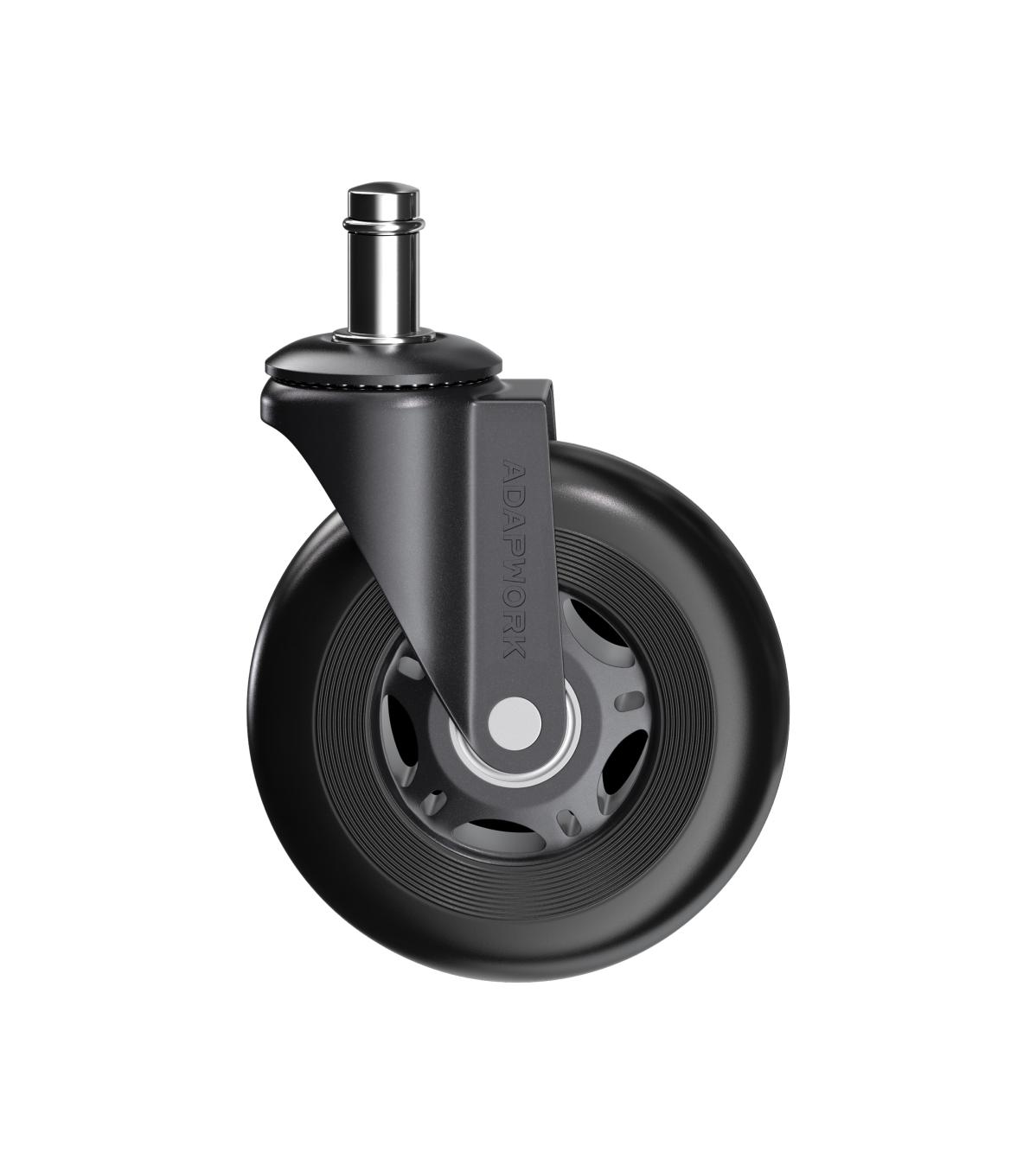 Комплект (5шт) прорезиненных роликов CASTORS 65 Черный, фото 2