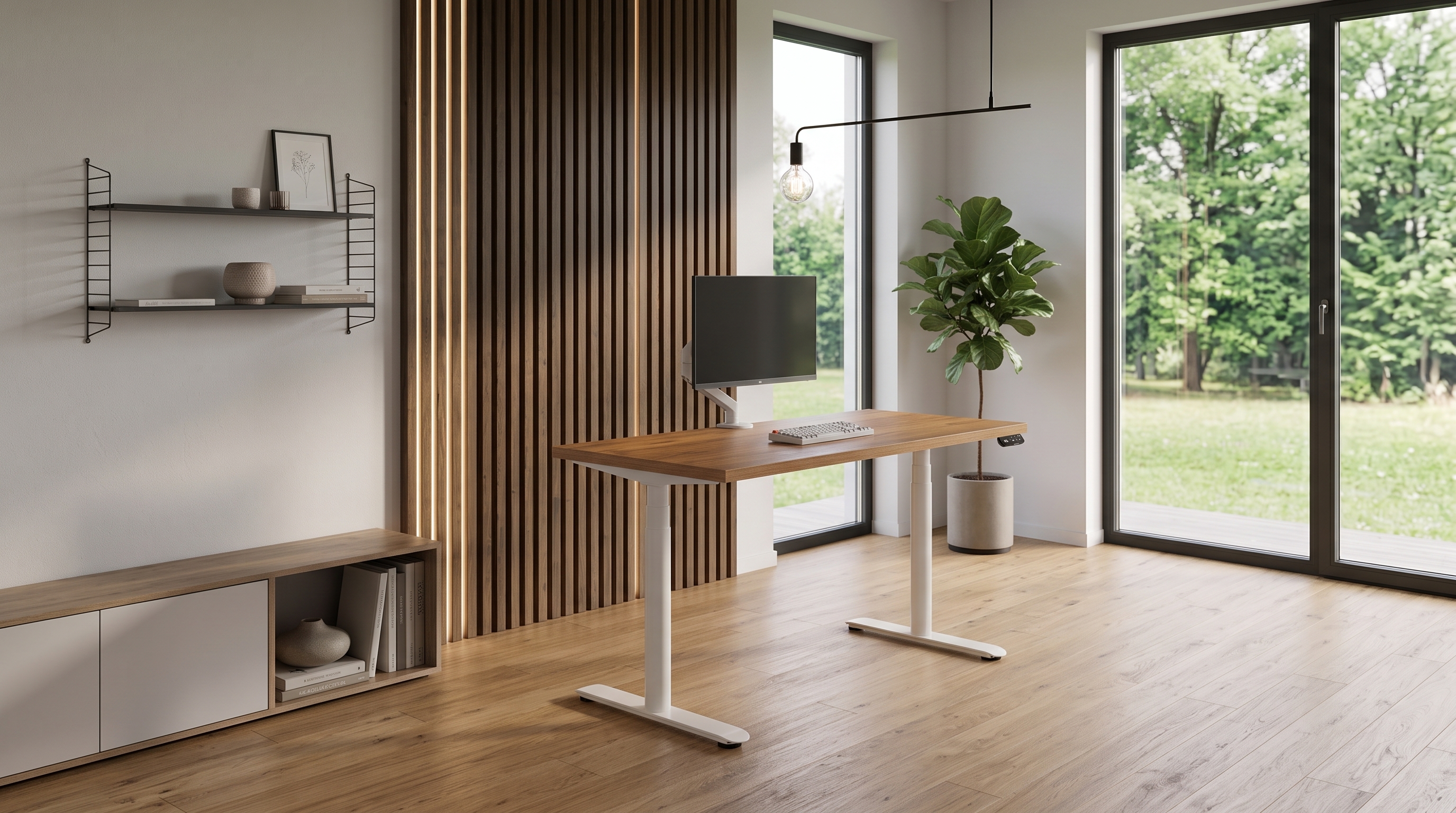 Adjustable table AdapDesk Smart 2 Motor Pro Speed 36мм Golden Wood, Snow White
