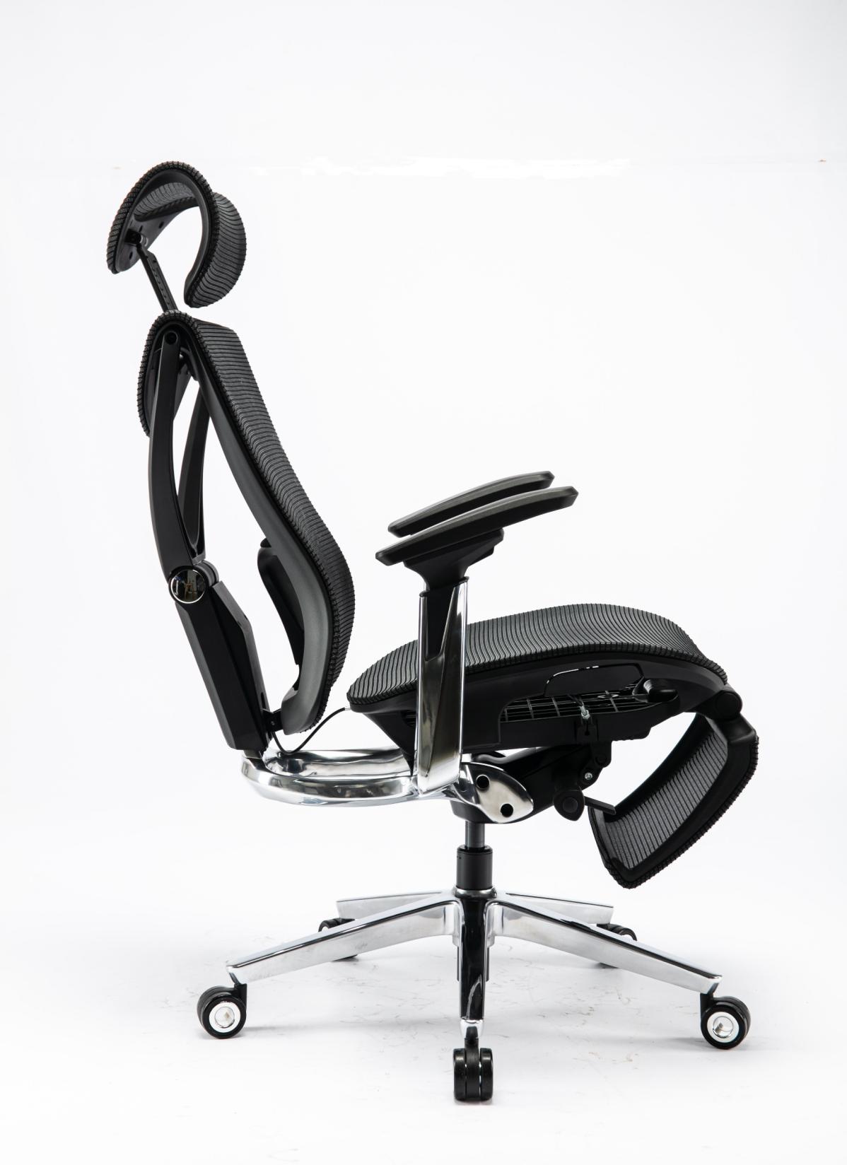 Крісло S1 Mesh Pro Max Senior ErgoChair Platinum Deep Black, фото 4
