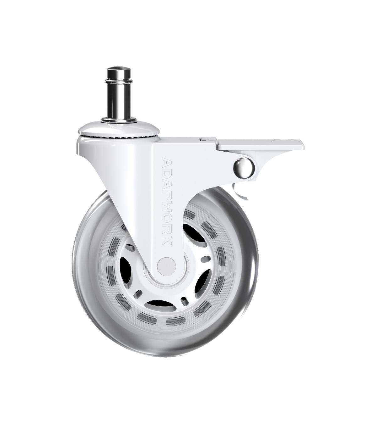 Комплект (5шт) прогумованих роликів CASTORS 75 FIX Білий, фото 2