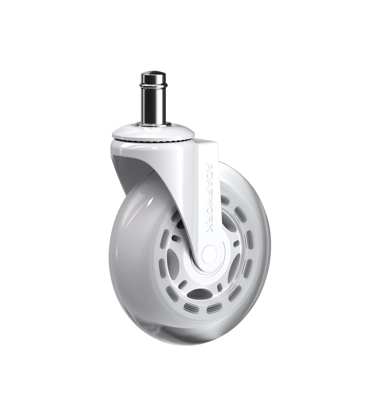 Set (5 pieces) of rubberized castors CASTORS 75 White, photo 1