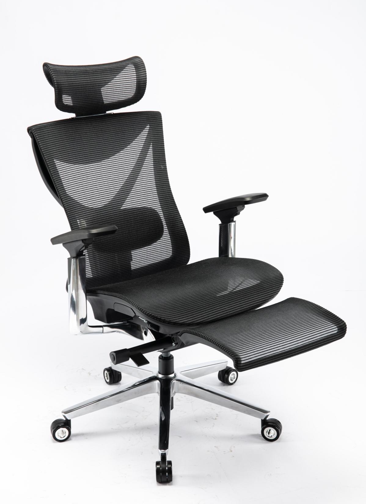 Крісло S1 Mesh Pro Max Senior ErgoChair Platinum Deep Black, фото 6