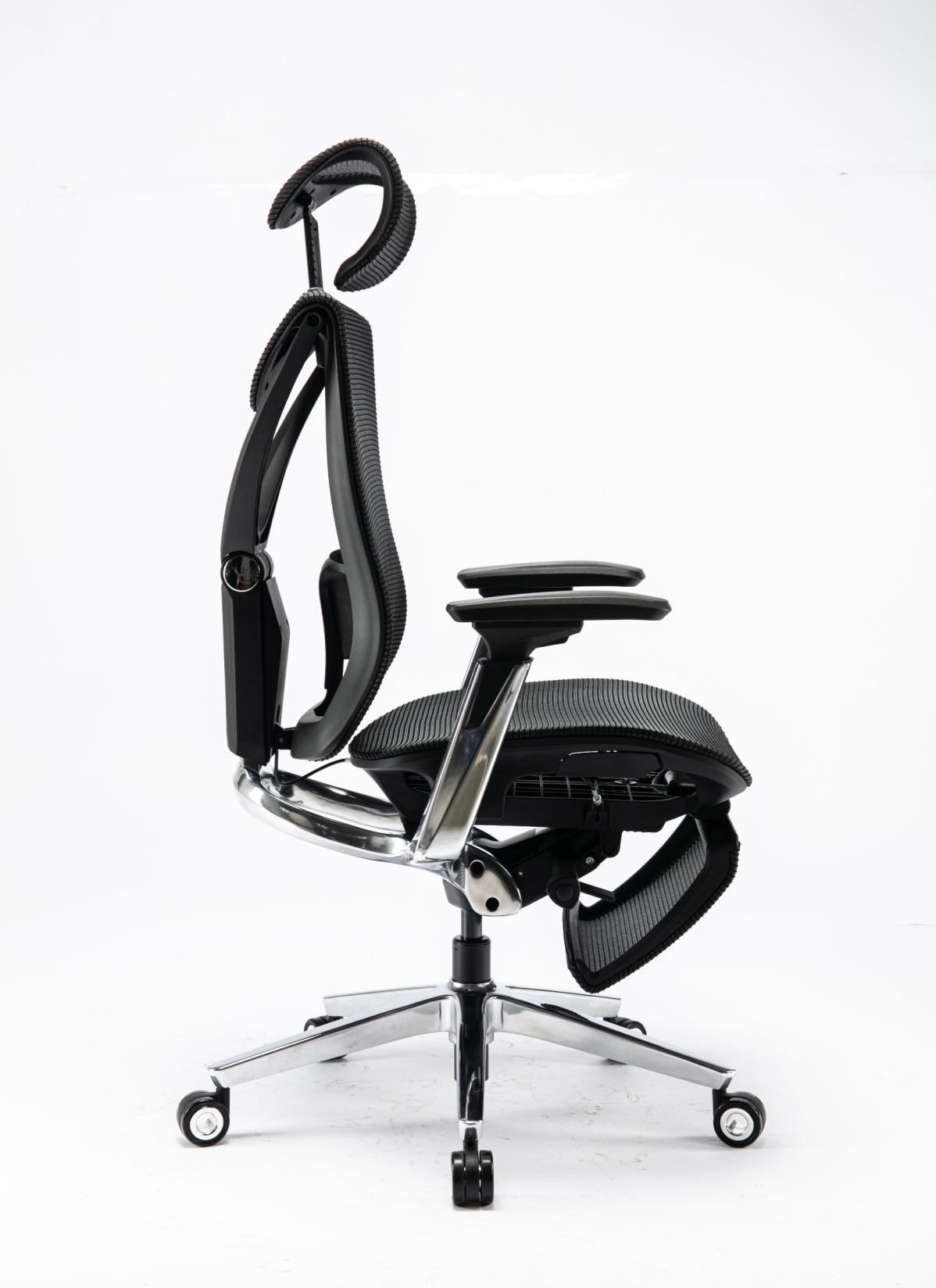 Крісло S1 Mesh Pro Max Senior ErgoChair Platinum Deep Black, фото 3