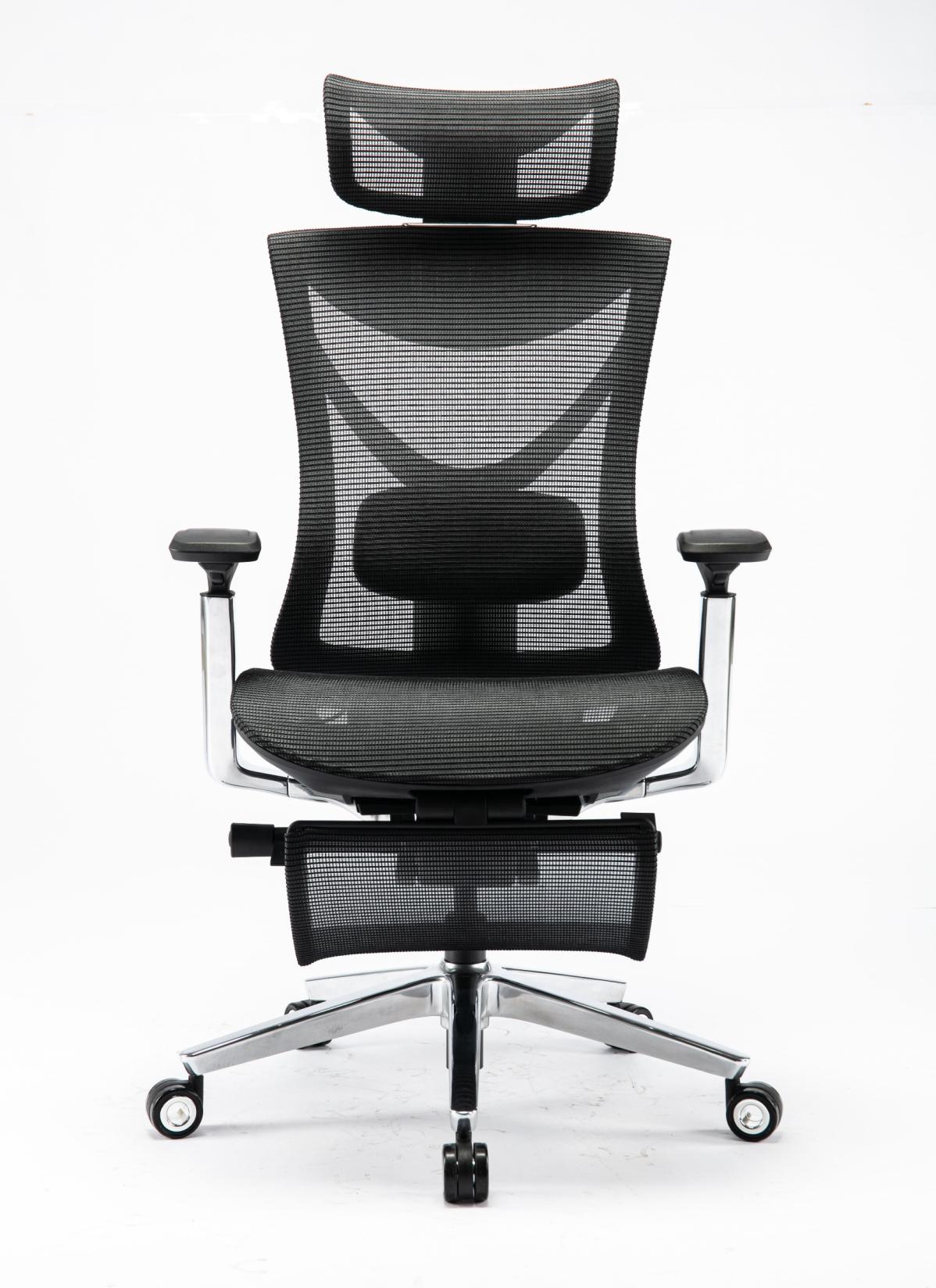 Крісло S1 Mesh Pro Max Senior ErgoChair Platinum Deep Black, фото 2