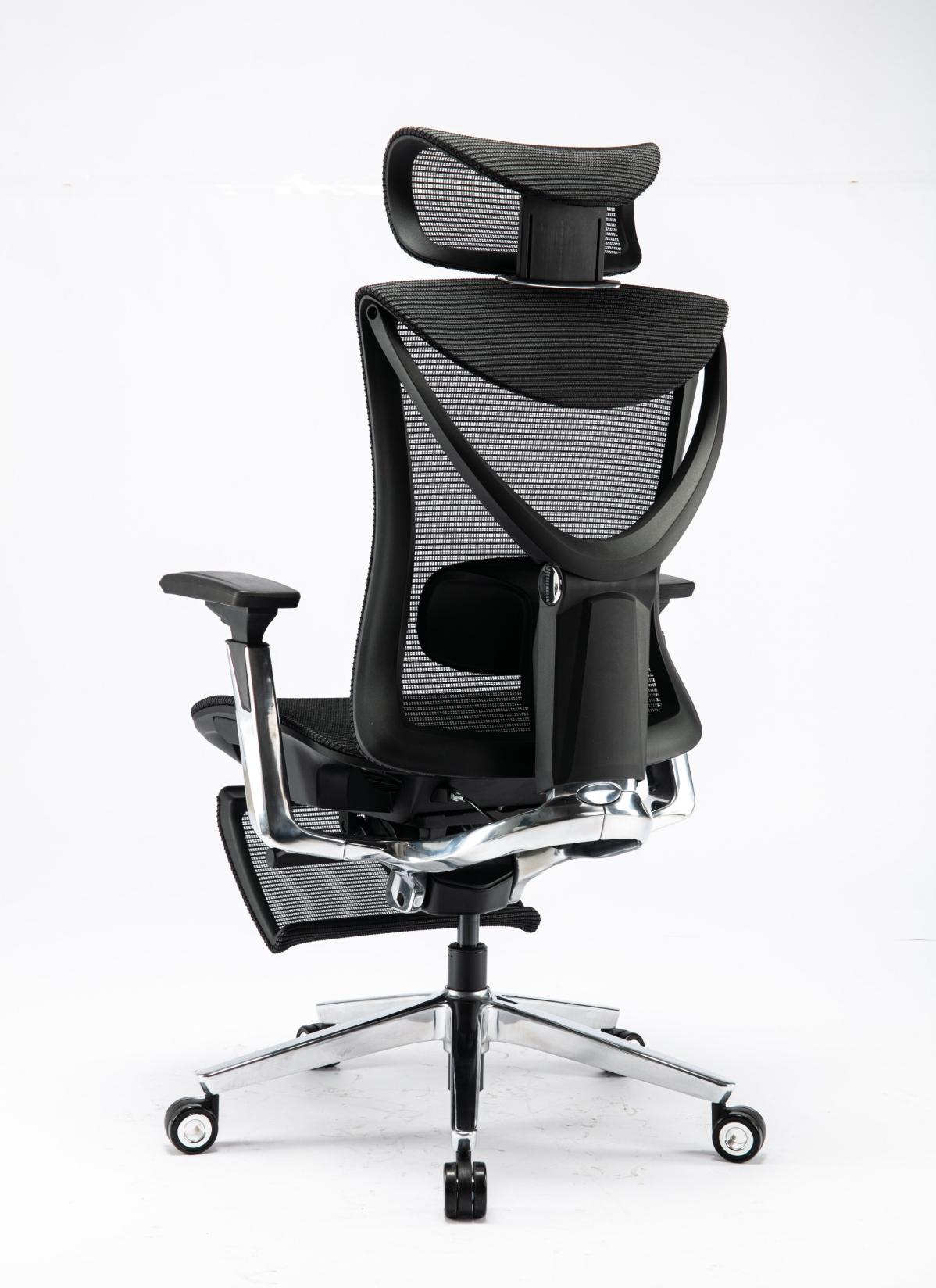 Крісло S1 Mesh Pro Max Senior ErgoChair Platinum Deep Black, фото 10