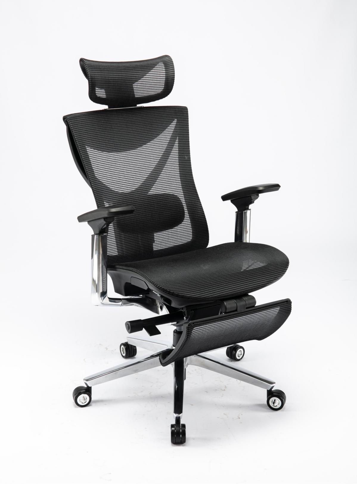 Крісло S1 Mesh Pro Max Senior ErgoChair Platinum Deep Black, фото 7