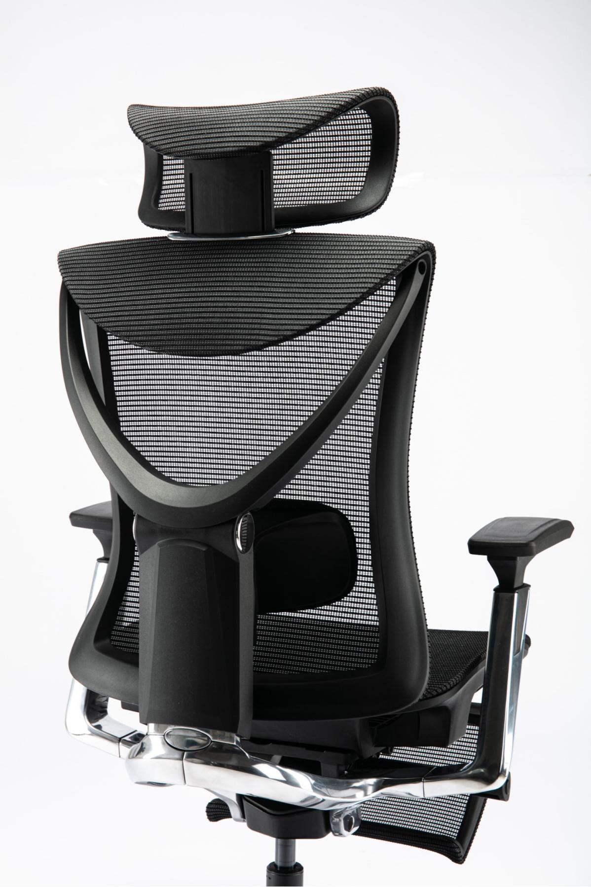 Крісло S1 Mesh Pro Max Senior ErgoChair Platinum Deep Black, фото 13