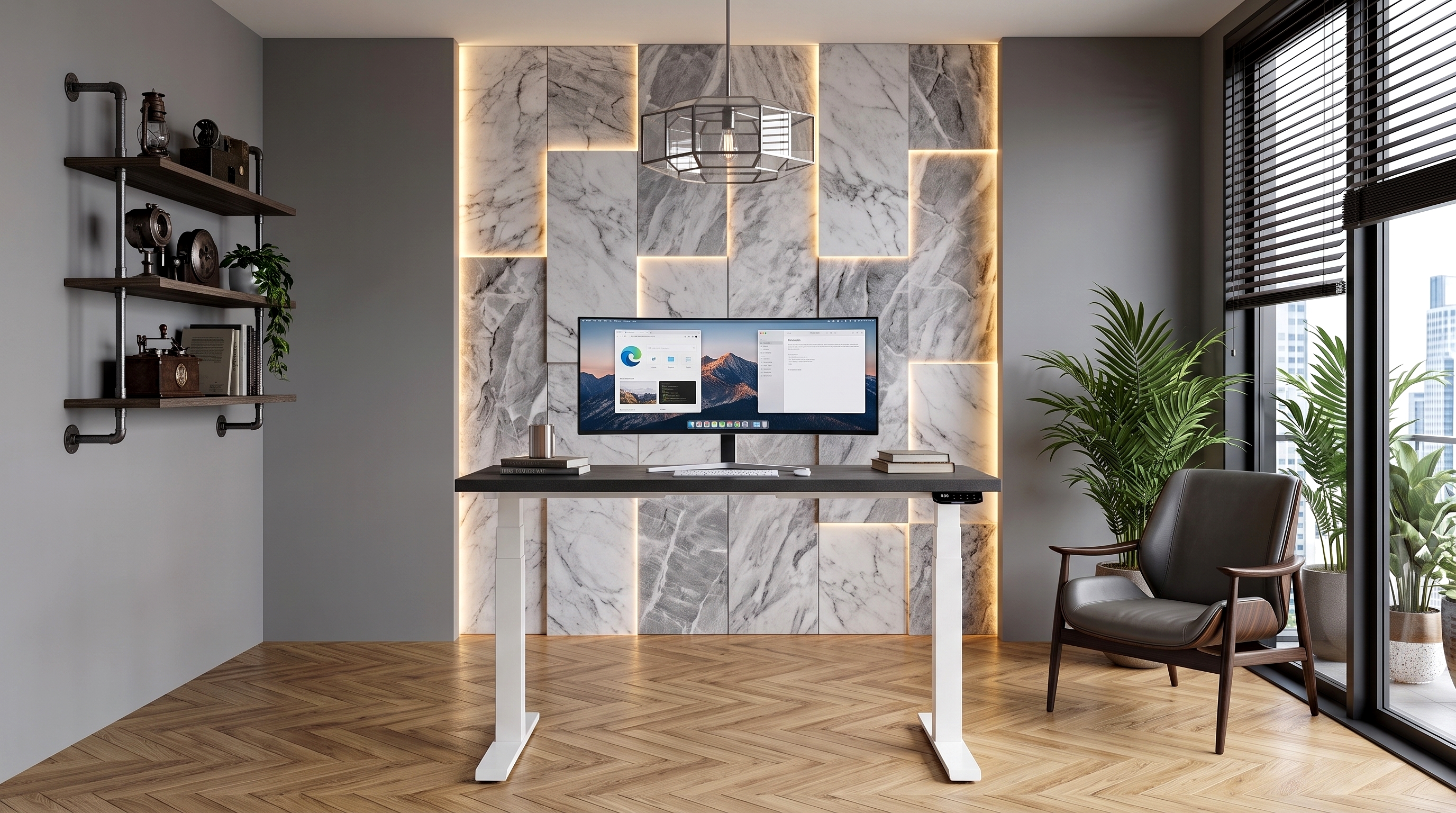 Регульований стіл AdapDesk Smart 2 Motor Pro 36мм Carbon Black, Snow White