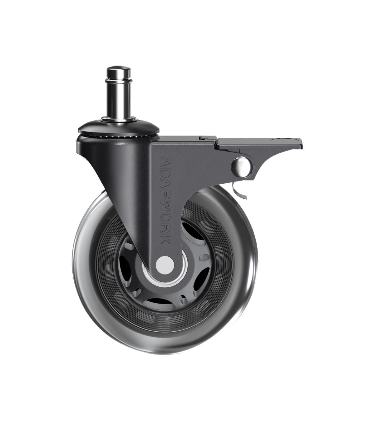 Комплект (5шт) прорезиненных роликов CASTORS 75 FIX Прозрачный, фото 2
