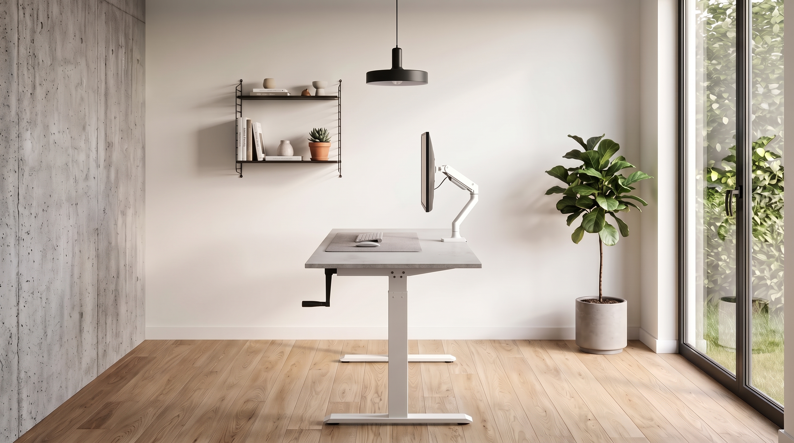Adjustable table AdapDesk Smart Manual 18мм Smoky Gray, Snow White