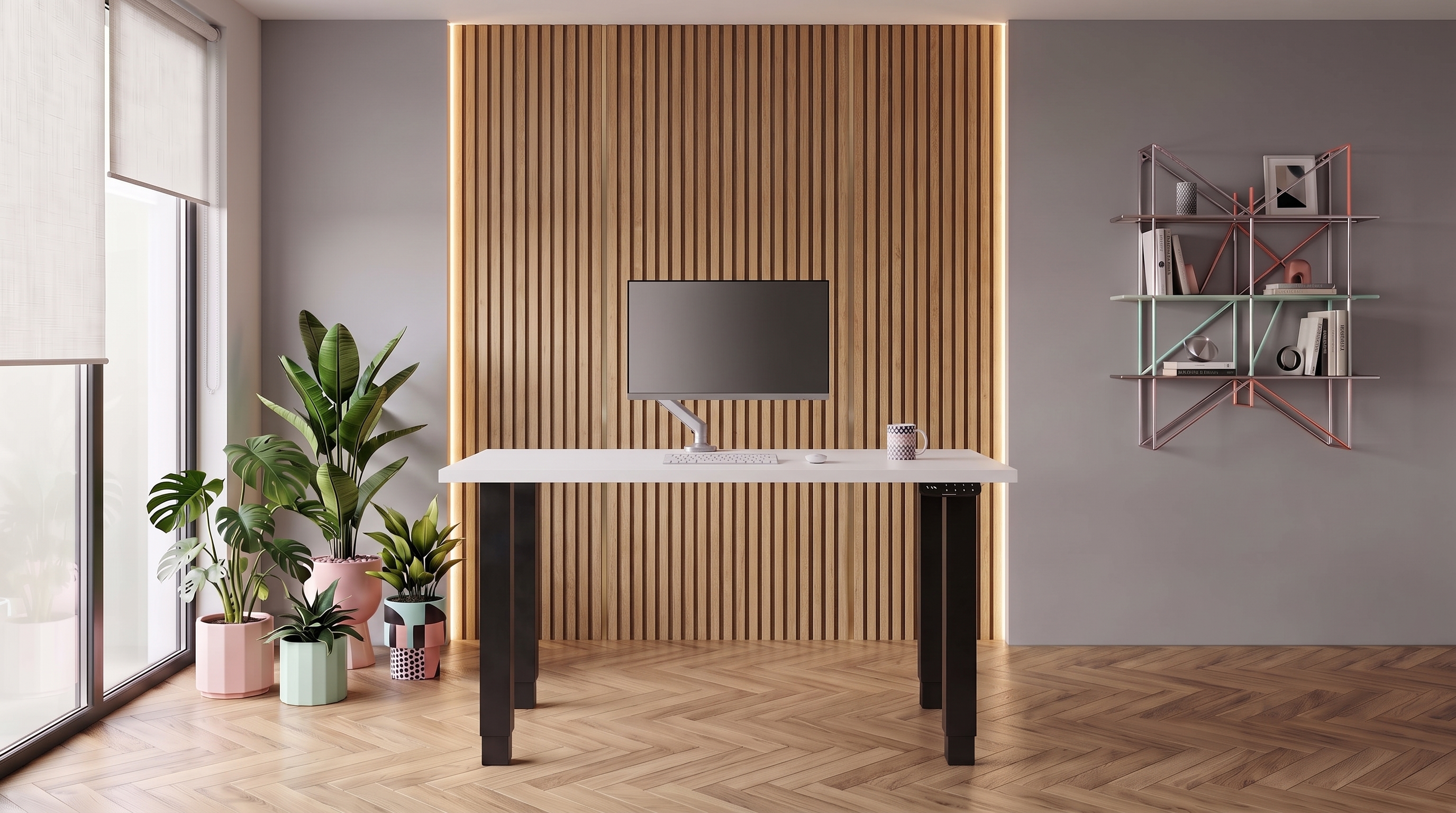 Регульований стіл AdapDesk Smart 4L 2 Motor 36 мм Crystal White, Space Black