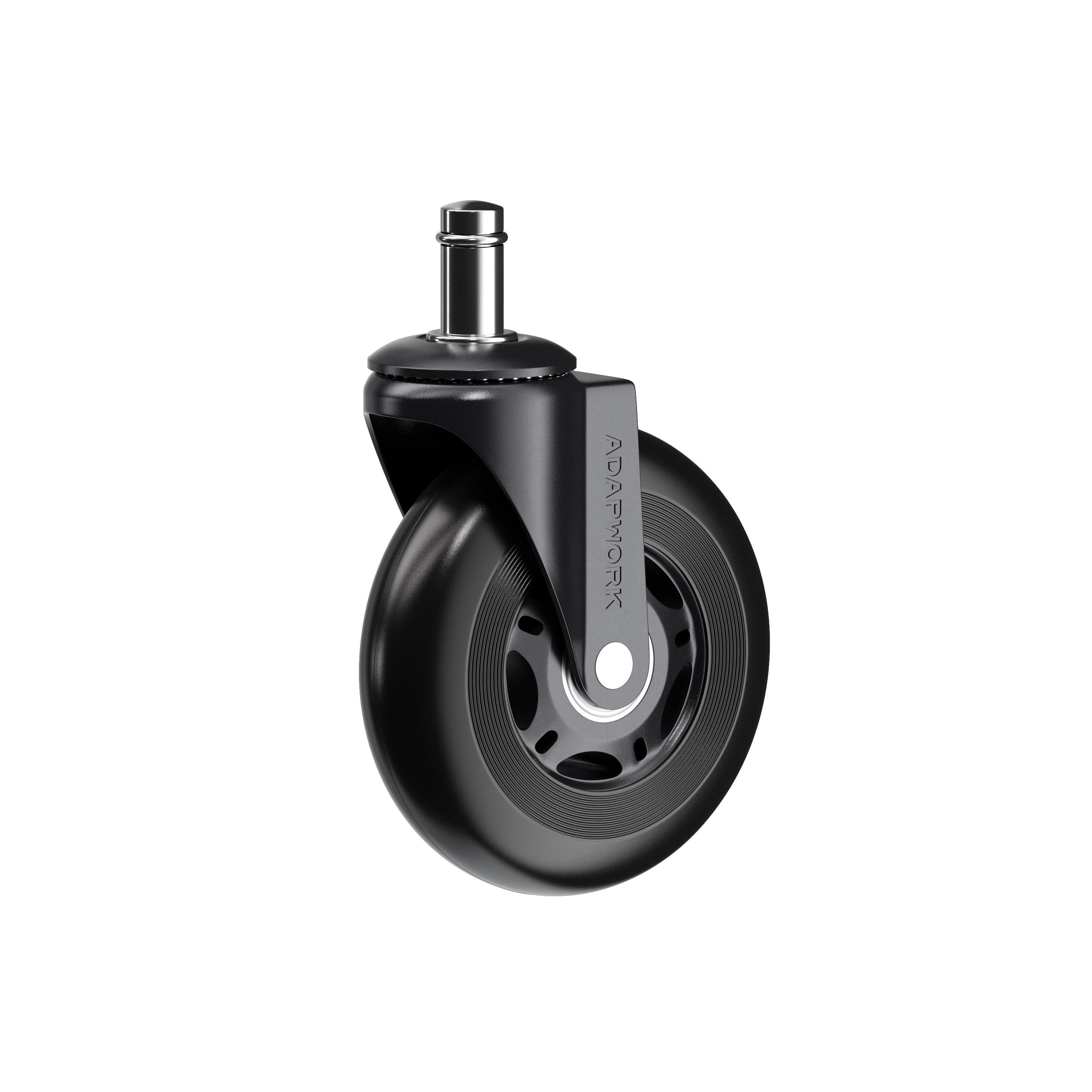 Комплект (5шт) прогумованих роликів CASTORS 65 Чорний
