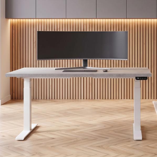 Ергономічне Регульований стіл AdapDesk Smart 2 Motor Pro 36мм Smoky Gray, Snow White