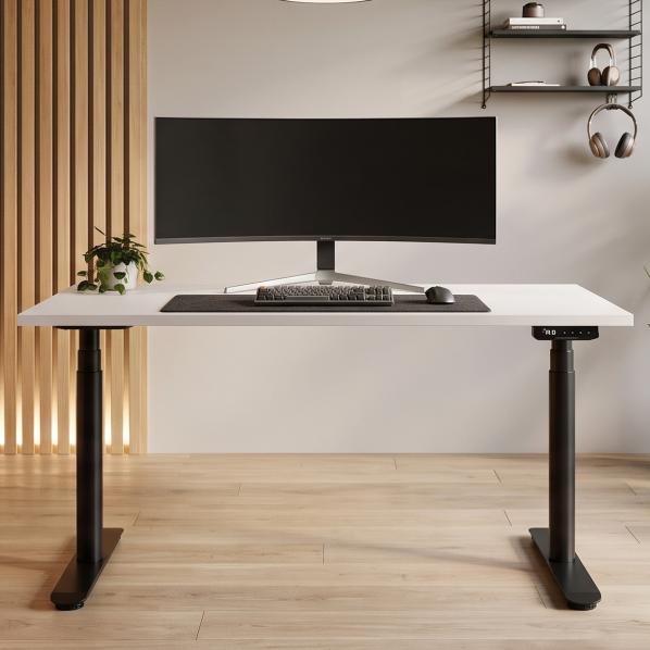 Ергономічне Регульований стіл AdapDesk Smart 2 Motor Pro Max 36мм Crystal White, Space Black