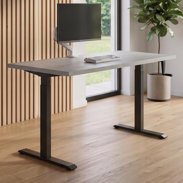 Ергономічне Регульований стіл AdapDesk Smart Manual 18мм Smoky Gray, Space Black