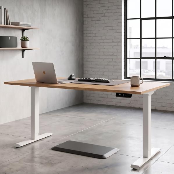 Ергономічне Регульований стіл AdapDesk Smart 2 Motor 18мм Golden Wood, Snow White