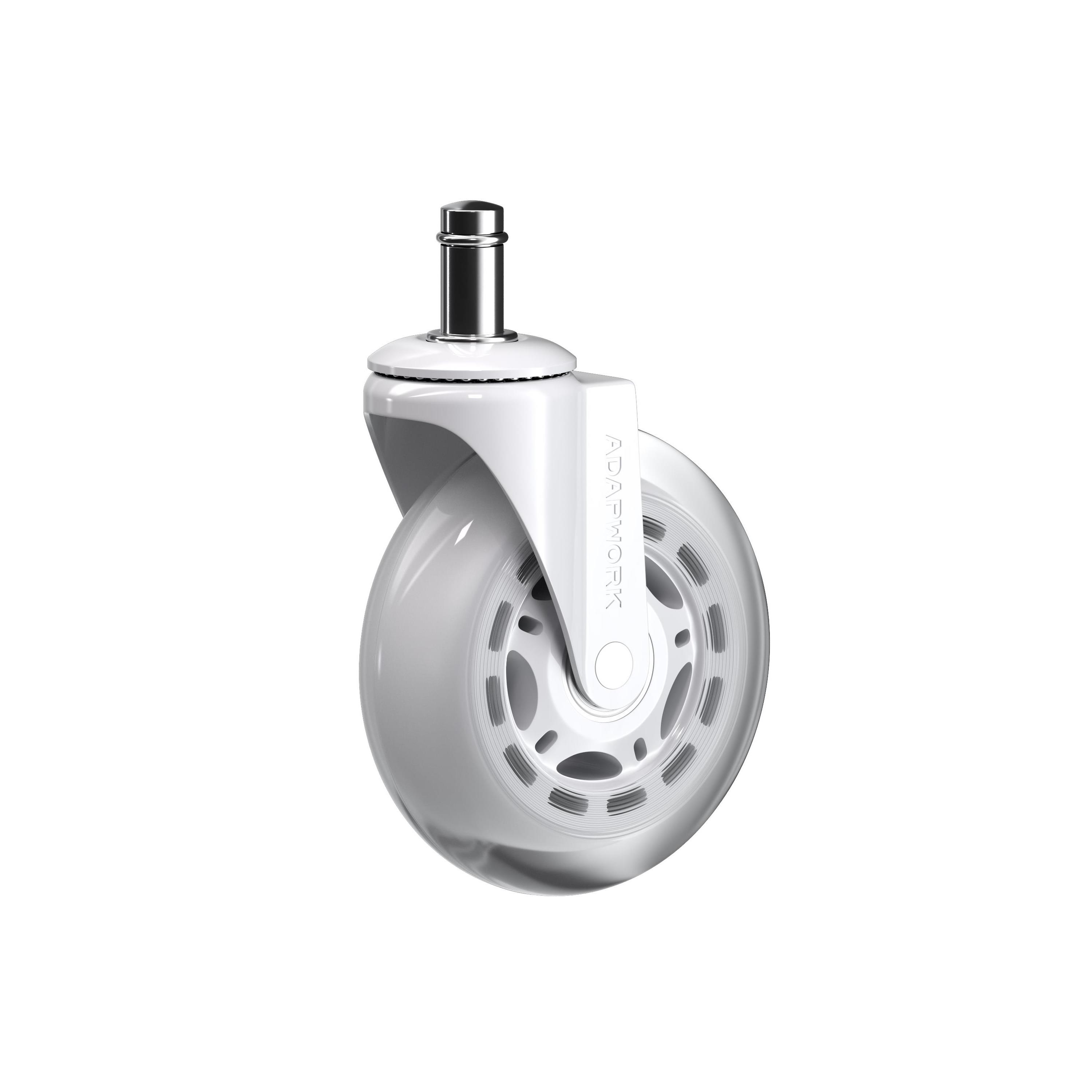 Комплект (5шт) прогумованих роликів CASTORS 65 Білий