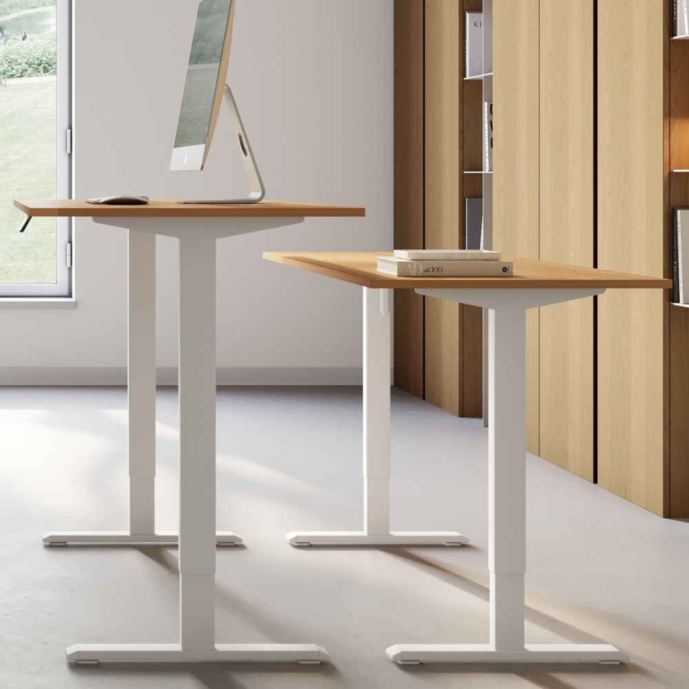 Регульований стіл AdapDesk Smart 1 Motor 18мм Golden Wood, Snow White
