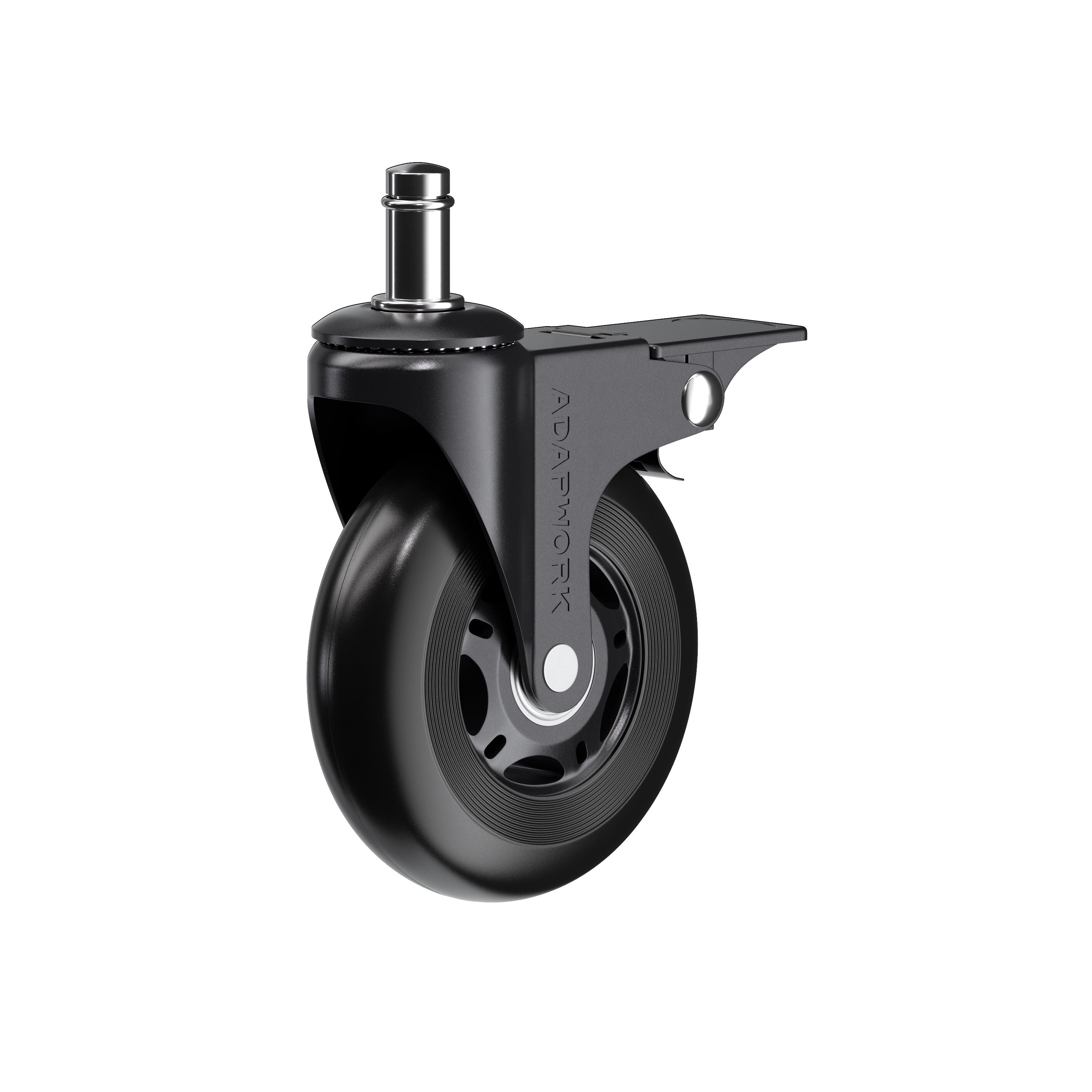 Комплект (5шт) прогумованих роликів CASTORS 75 FIX Чорний