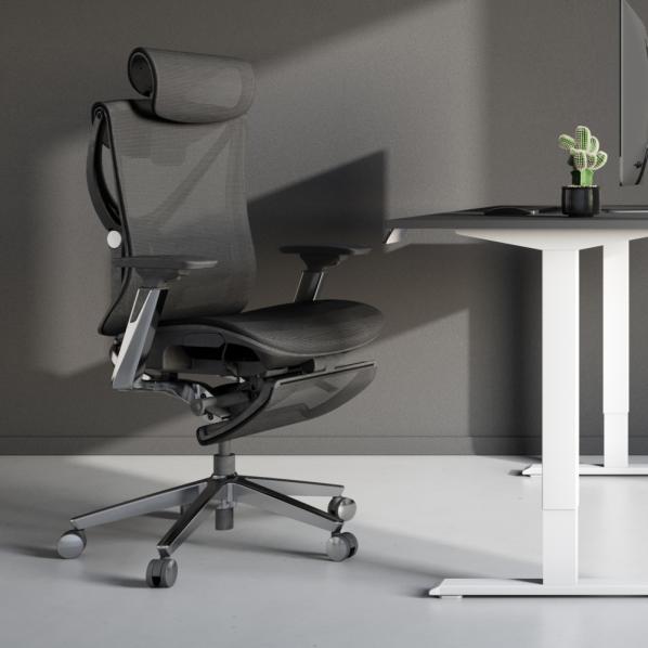 Ергономічне Крісло S1 Mesh Pro Max Senior ErgoChair Platinum Deep Black