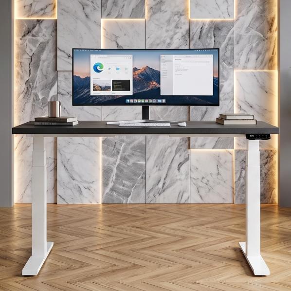 Ергономічне Регульований стіл AdapDesk Smart 2 Motor Pro 36мм Carbon Black, Snow White